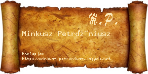 Minkusz Petróniusz névjegykártya